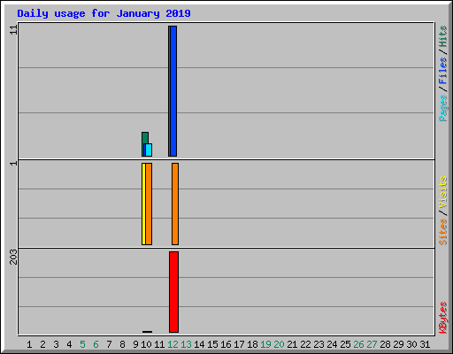 Daily usage for January 2019