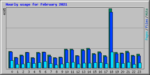 Hourly usage for February 2021