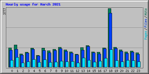 Hourly usage for March 2021