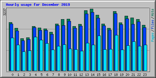 Hourly usage for December 2019