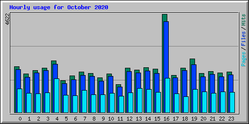 Hourly usage for October 2020