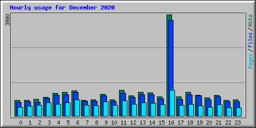 Hourly usage for December 2020