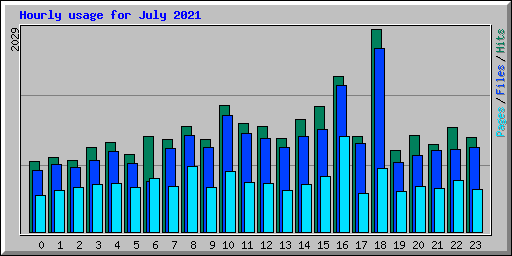 Hourly usage for July 2021