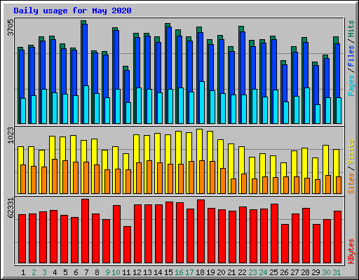 Daily usage for May 2020