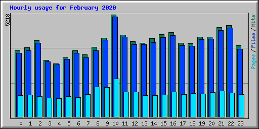 Hourly usage for February 2020