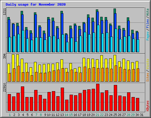 Daily usage for November 2020