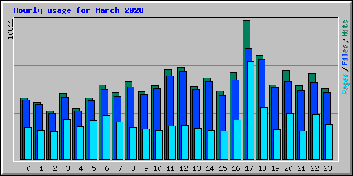 Hourly usage for March 2020