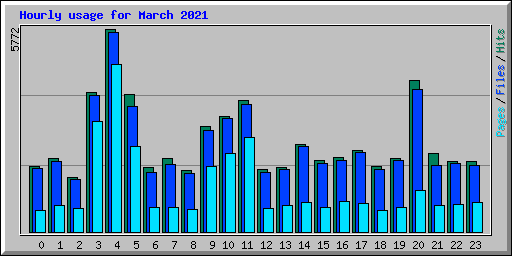 Hourly usage for March 2021