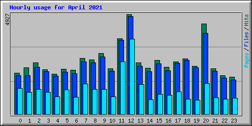 Hourly usage for April 2021