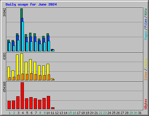 Daily usage for June 2024