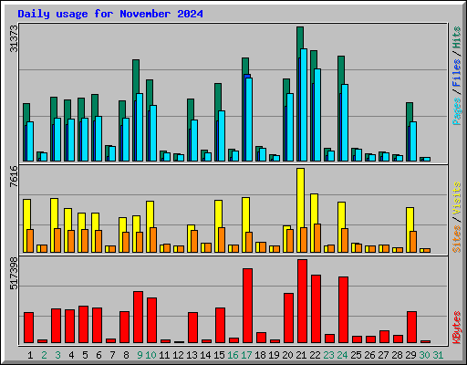 Daily usage for November 2024