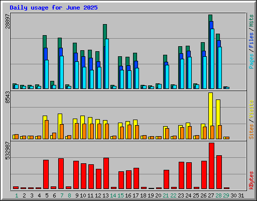 Daily usage for June 2025