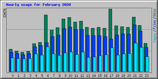 Hourly usage for February 2020
