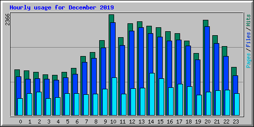 Hourly usage for December 2019