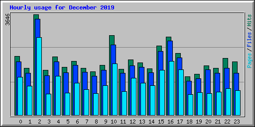 Hourly usage for December 2019