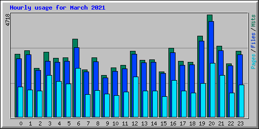 Hourly usage for March 2021