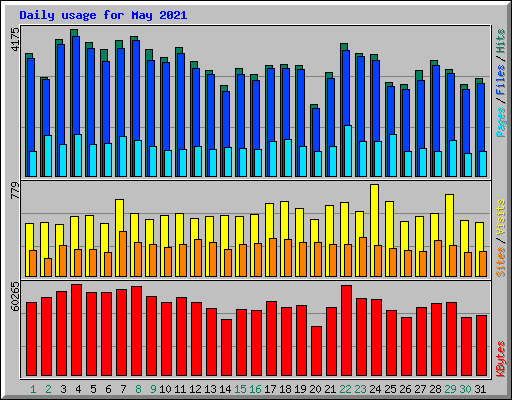 Daily usage for May 2021