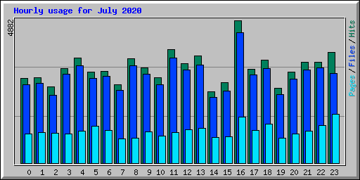 Hourly usage for July 2020